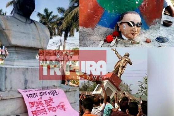 Tripura's Lenin Affects : Idols of Ambedkar at UP, Syama Prasad at WB vandalized : 7 arrested by WB Police 